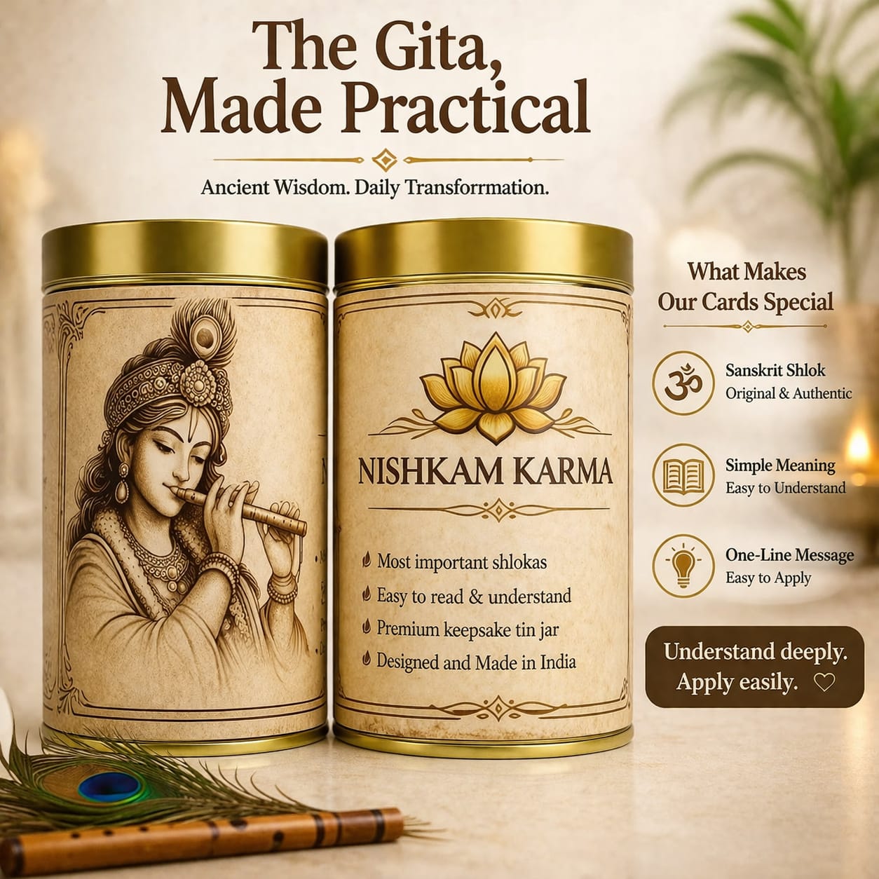 Nishkam Karma Bhagavad Gita Wisdom Cards – Daily Spiritual Guidance Deck