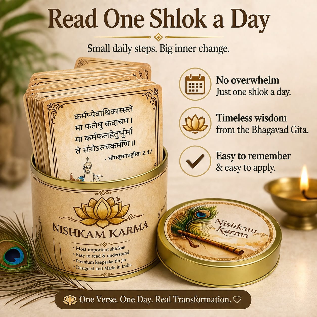 Nishkam Karma Bhagavad Gita Wisdom Cards – Daily Spiritual Guidance Deck